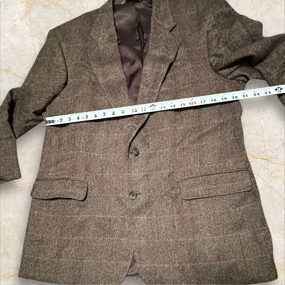 Vintage Brown‎ Herringbone Wool Blazer Union USA Made Classic Mens Sport Coat